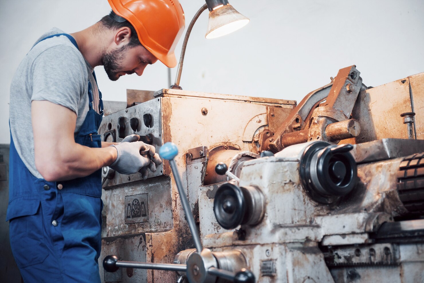 portrait young worker hard hat large metalworking plant 146671 19562